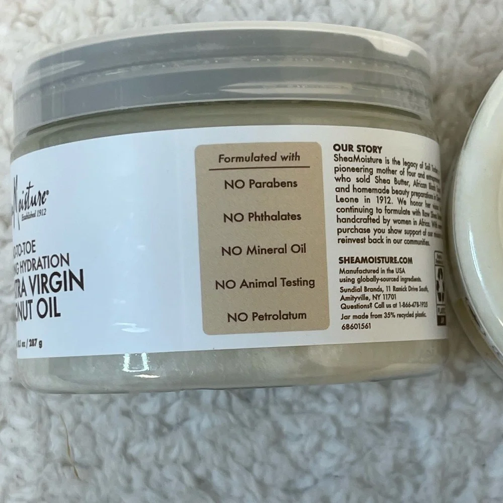 2 Pack - Shea Moisture 100% Extra Virgin COCONUT OIL Head/Toe Hydration 10.1oz